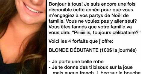 Une Fille Au Qu Bec Offre Ses Services De Blonde Pendant Le Temps Des F Tes