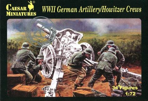 Caesar H084 Wwii German Artillery Howitzer Crews 1 72 Scale Model