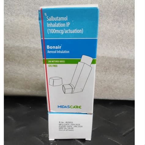 bonair salbutamol aerosol inhaler  rs piece generic asthma
