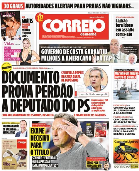 Capa Correio Da Manh Abril Capasjornais Pt