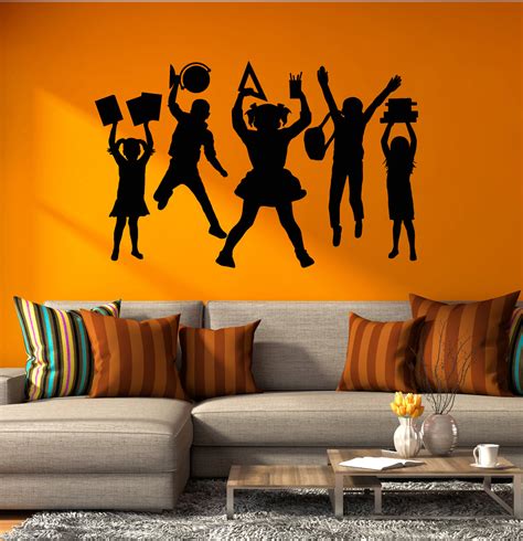 Vinyl Wall Decal Children Jumping School Study Kids Nursery Room Stick ...