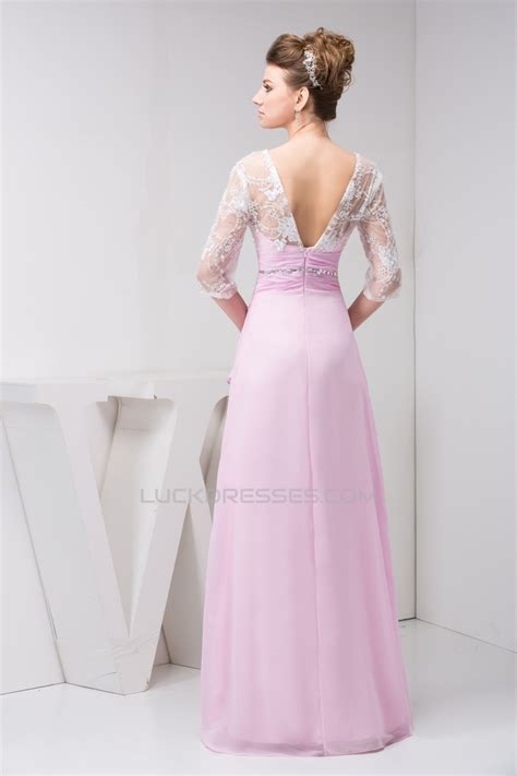 Sheath Column Strapless Floor Length Chiffon Lace Mother Of The Bride