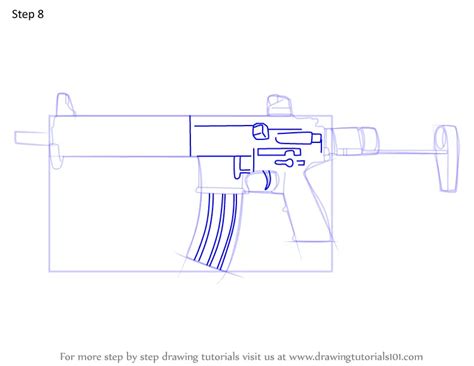 Step By Step How To Draw 416 C Carbine Assault Rifle From Rainbow Six