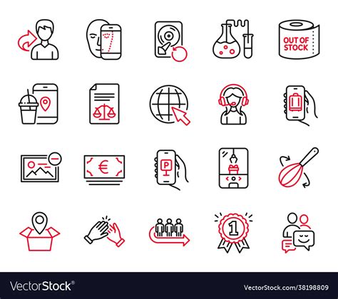 set business icons related  recovery royalty  vector