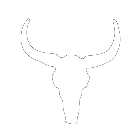 Hand Drawn Cow Skull Line Art Instant Download SVG and PNG Files Great ...