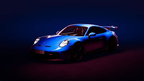 Blue Porsche 911 GT3 Car Dark Background 4K 5K HD Cars Wallpapers | HD ...