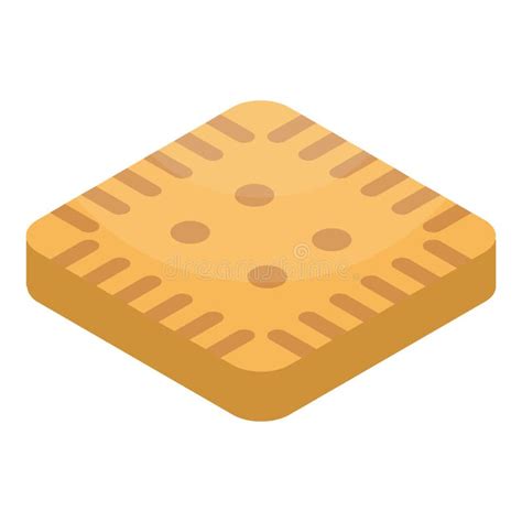 Square Biscuit Icon Isometric Style Stock Vector Illustration Of