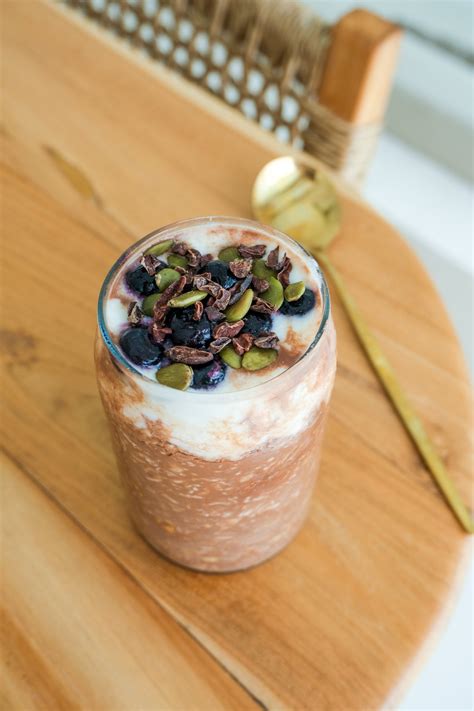 Chocolate Blueberry Protein Overnight Oats — Magda Mag Das