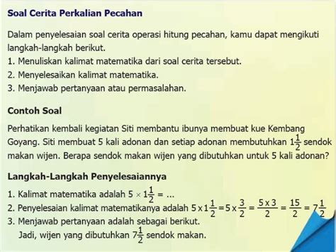 Soal Cerita Perkalian Pecahan Soal Cerita Operasi Hitung Campuran Riset