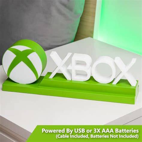 Paladone Green Xbox Icons Light Dynamic Phasing And Pulsing Light Modes Officially Licensed