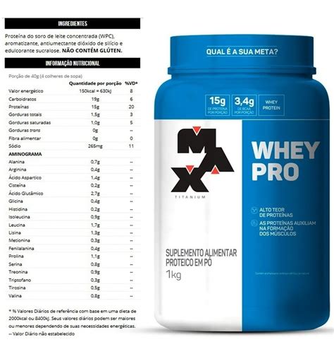 Whey Pro Kg Max Titanium Whey Protein Concentrado Top Mercado Livre