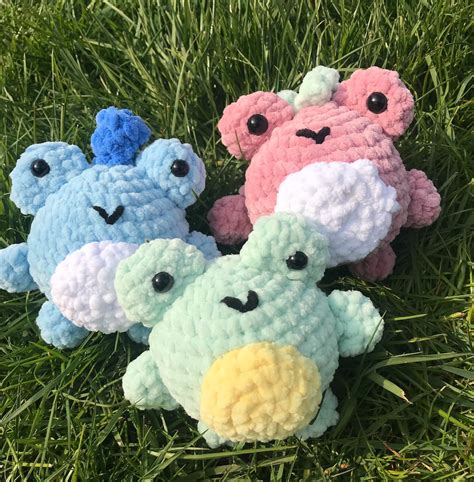 Crochet Frog Plushies Crochet Frog Crochet Strawberry Etsy
