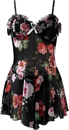 Women Lace Nightgown Fashion Retro Flower Chemise Sexy Lingerie Dress V Neck Mesh Sleepwear