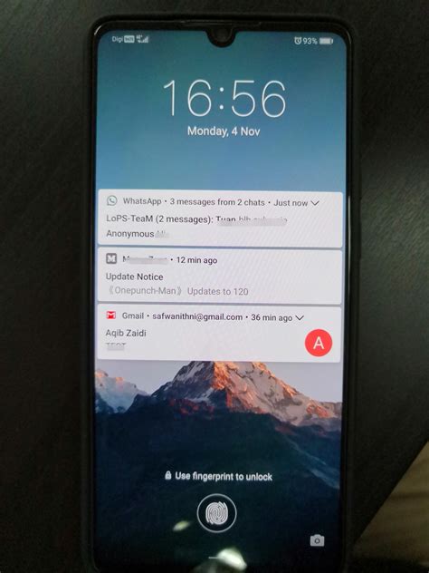 No Notification Icon On Status Bar On Lock Screen Mode Huawei Community