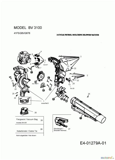 MTD Leaf blower, Blower vac BV 3100 41FSGBVG678 (2008) Basic machine ...