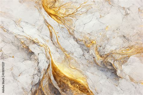 White And Gold Marble Texture Luxury Abstract Fluid Art Paint