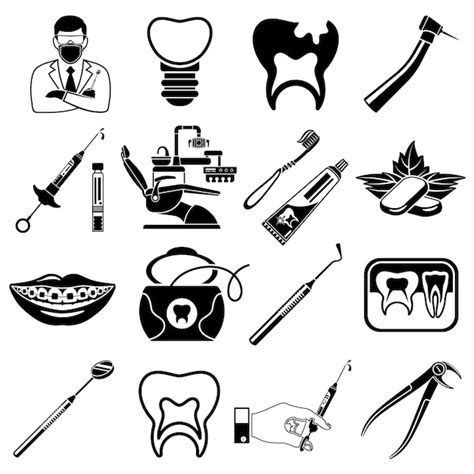 Premium Vector Set Dental Services Icons