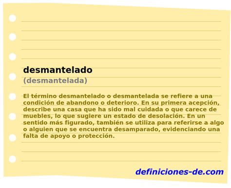 O Que Significa Desmantelo - Significado de «desmantelado (desmantelada)»