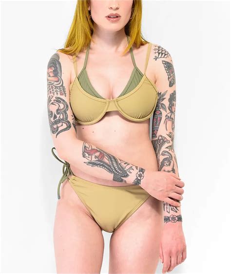 Trillium Izzy Double Layer Beige Triangle Bikini Top Mall Of America