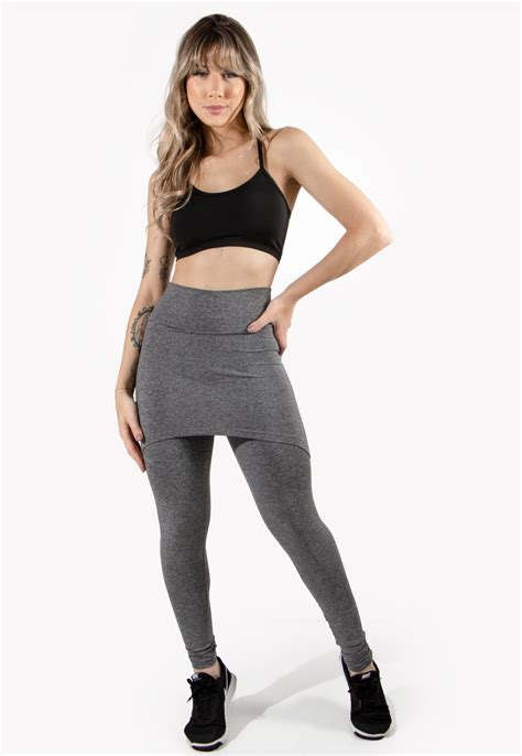 Calça 4 Estações Legging Saia Lisa Feminino Academia Fitness Malhar