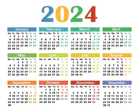 Como É Segunda Feira Em Inglês - Calendário em inglês para 2024 a semana começa na segunda-feira | Vetor ...