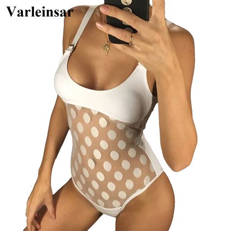 New 2019 Sexy Women Swimwear Mesh Shear One Piece Swimsuit Female