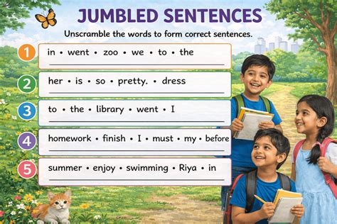 practice jumbled sentences  class   strengthen grammar skills