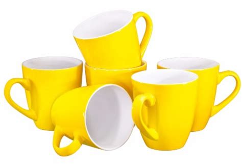 6 Pack 16oz Ceramic Coffee Mugs Perfect For Christmasbirthday Ts Yellow Large Pack Of