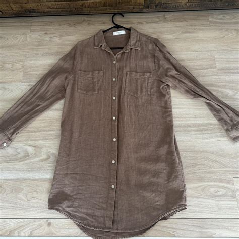 Nude Lucy Shirt Dress Mocha Xs Depop
