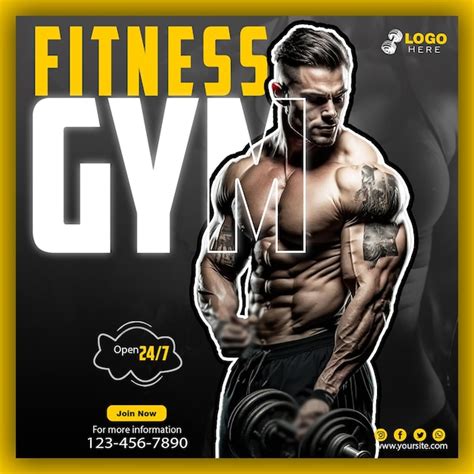 Plantilla De Banner De Gimnasio Y Fitness Para Las Redes Sociales