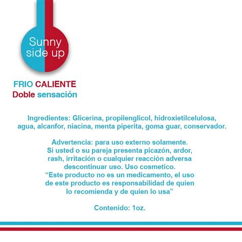 Lubricante Sunny Side Up Frio Caliente 1 Oz Varta Mayoreo