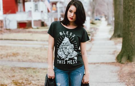 Wallpaper Jeans Brunette T Shirt For Mobile And Desktop Section