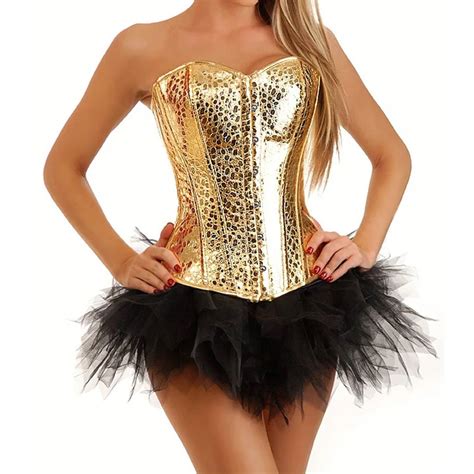 Sexy Women S Golden Corsage Corset Sexy Lingerie Waist Control Corset