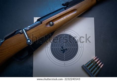 shooting rifle target bolt action rifle stock photo