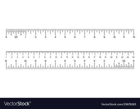 Ruler inch centimeter and millimeter scale Vector Image