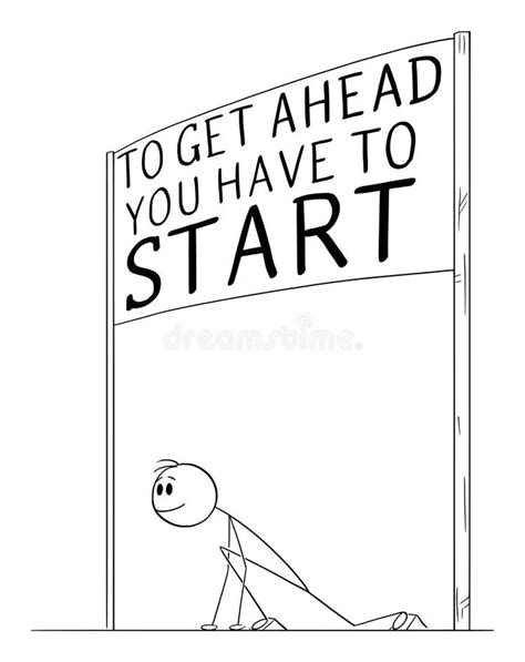 motivation  start vector cartoon stick figure illustration stock