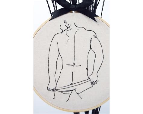 Gay Pride Male Model Embroidered Wall Art Gay Pride LGBT Wall Hanging Wall Art Adult Gift