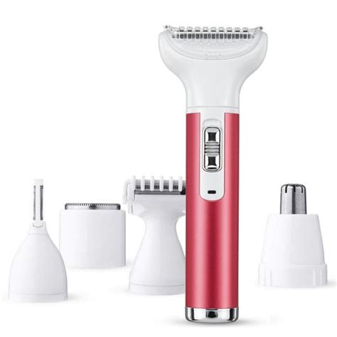 5 in 1 Electric Dam Rakapparat Hår Arm Ben Bikini Face Remover Razor Trimmer rosa 1290 Rosa