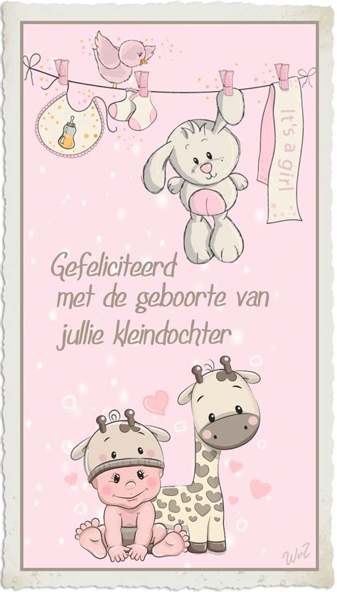 Gefeliciteerd Geboorte Baby Birth Girl Kleindochter Granddaughter