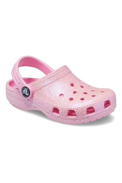 Crocs, Крокс с отворена пета и бляскав ефект, Пастелнорозов, 24-25 EU ...