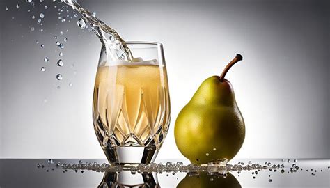 Sparkling Pear Juice In A Goblet Premium Ai Generated Image