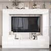 FUFU GAGA High Gloss White Wood Entertainment Center Media Console TV