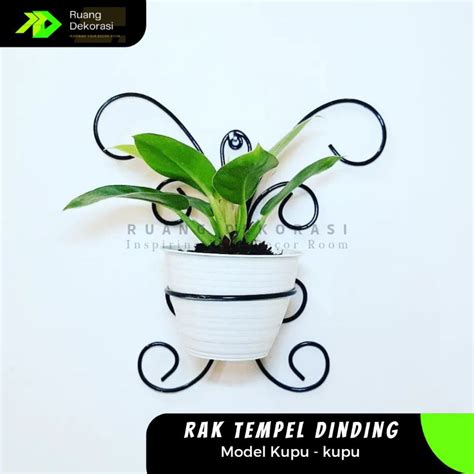 Jual Rak Bunga Besi Tempel Dinding Unik Model Kupu Rak Dinding