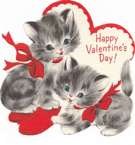 Vintage Cat Valentines Day Cards