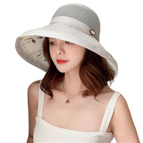 Women Mesh Sun Hats Summer Beach Uv Protection Upf Packable Wide Brim