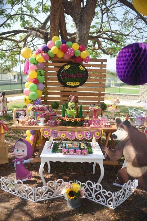 masha   bear birthday party ideas jafsexy