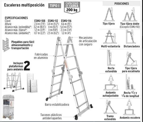 Escalera Multiposicion 12 Peldaños Tipo I Truper en venta en Lima Lima