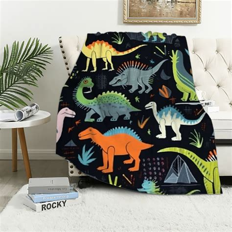 Aristuring Dinosaur Blanket Dinosaur Throw Blankets Cozy Flannel Blanket Soft Warm Plush