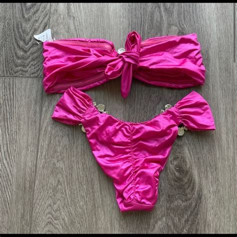Beach Bunny Swim Vintage Beach Bunny Pink Bikini With Crystals Poshmark