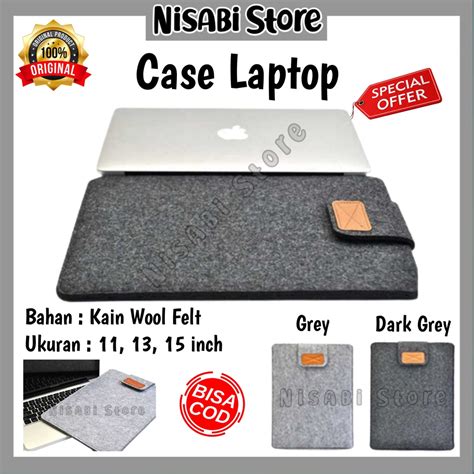 Jual Case Sarung Laptop Inch Grey Polos Soft Sleeve Macbook